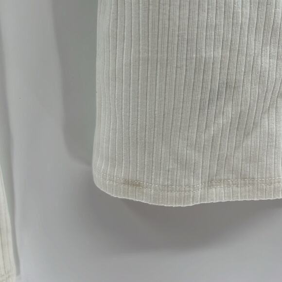 Reformation Cream Off The Shoulder Ribbed Long Sleeve Top - XS - NWT - Picture 6 of 7